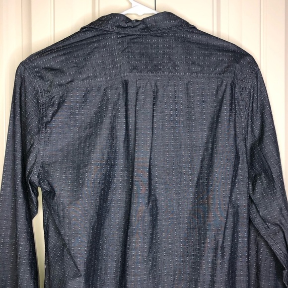 Bixby Men’s Textured Blue Print Nomad Long Sleeve Button Down Shirt Size Small - Picture 6 of 7